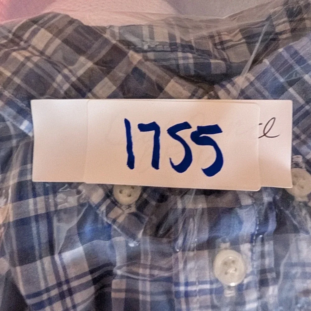 Ralph Lauren Button Down Shirt Kids 6 Blue Plaid Cotton Long Sleeve Preppy